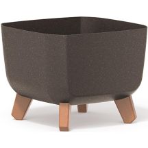 GRACIA SQUARE ECO WOOD FLOWER POT 24x24CM COFFEE