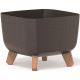 GRACIA SQUARE ECO WOOD FLOWER POT 24x24CM COFFEE