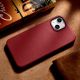 15. iCarer Case Leather case cover made of natural leather for iPhone 14 Plus red (compatible with MagSafe)