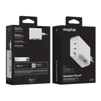 8. mophie Speedport 67 Universal White AC Fast Charging Internal