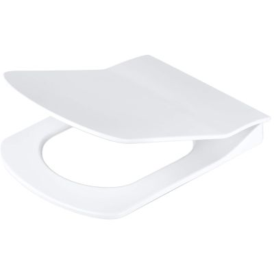 Slim, soft-close toilet seat