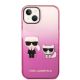 3. Karl Lagerfeld Gradient Ikonik Karl&Choupette Case for iPhone 14 Plus - Pink
