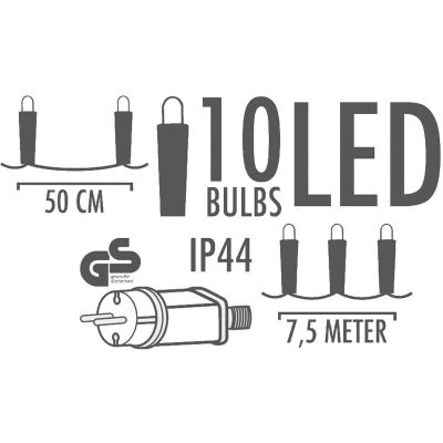 10. GARDEN GARLAND PARTY LIGHT 10LED 7.5M