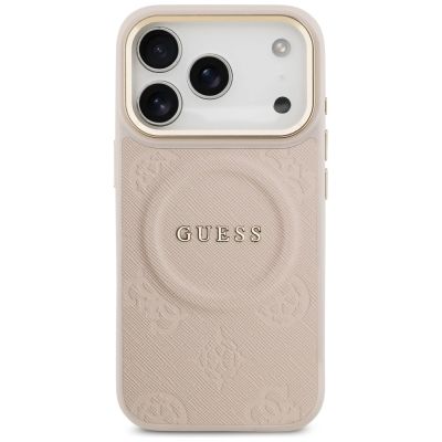 3. Guess Peony Hot Stamp MagSafe Case for iPhone 17 Pro - Pink