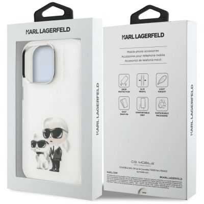 8. Karl Lagerfeld IML Aquarelle Karl & Choupette & Logo iPhone 16 Pro Case - White