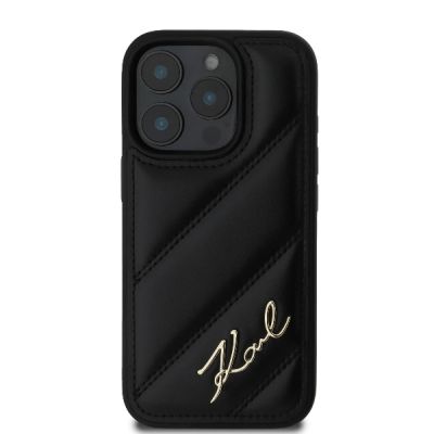 3. Karl Lagerfeld Quilted Signature iPhone 16 Pro Max Case - Black