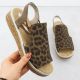 Women's beige leopard print platform sandals Rieker 62741-90