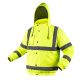 Hi-Vis Work Jacket, Lightly Padded, Bomber Jacket, Yellow, Size S