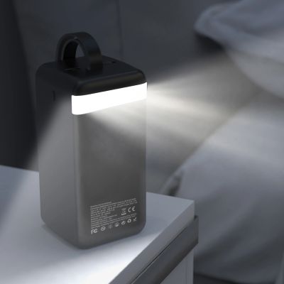 6. Powerbank Wozinsky W8-B 50000mAh 30W 2xUSB-A and 2xUSB-C and USB micro with flashlight - black