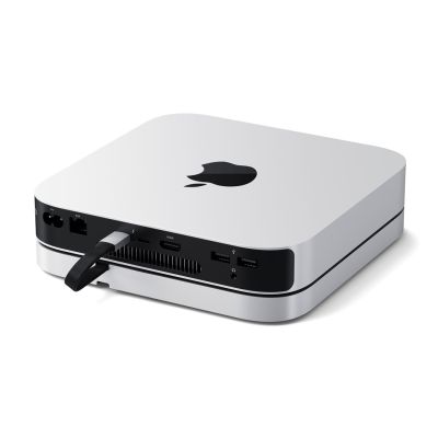 3. Satechi Stand & Hub - stand and hub for Mac Mini/Studio (USB-C 3.2, USB-A 3.2, 2x USB-A 3.0, 3.5mm jack, micro/SD port, NVMe/M.2 SATA SSD)