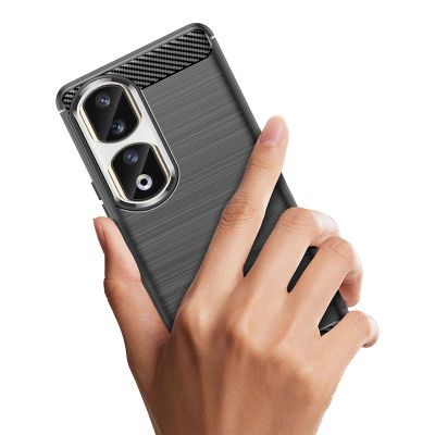 4. Carbon Case for Honor 90 Pro - black