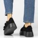 6. Women's leather sneakers on a platform with flowers, suede, black Filippo DP8113