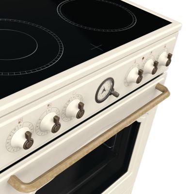 15. GORENJE GECS6B70CLI Retro electric cooker 60 cm | ExtraSteam | AirFry | FrozenBake | cream