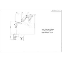 MANHATTAN MONITOR HOLDER FOR 17-32" LCD 8KG DESK GAS SWIVEL