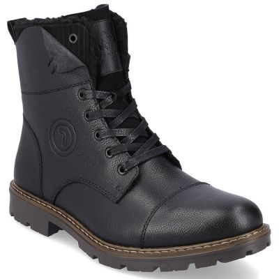 24. Rieker M RKR296A wool-lined leather ankle boots, black