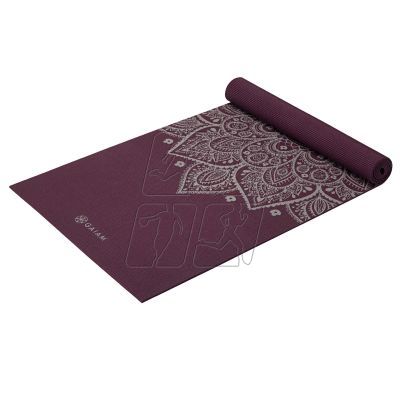 3. Gaiam Midnight Plum Sundial Flower Yoga Mat 5mm 65734