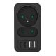 10. MACLEAN POWER SOCKET X2 + 4XUSB, SPLITTER WITH 2 SOCKETS, 2XUSB A, 2XUSB C PD 20W, 1X16A + 1X6A MCE249 F/B