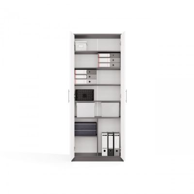 7. CLOSED SHELVING OLIV 2D ANTHRACITE/WHITE SET