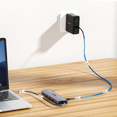 6. UNITEK D1113BGY01 Hubs and Concentrators 2 x USB 3.2 Gen 2 (3.1 Gen 2) Type-C 1000 Mbit/s Gray
