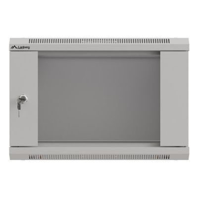 18. Lanberg 19" 6U 540x350 gray glass door wall-mounted rack cabinet (Flat Pack)