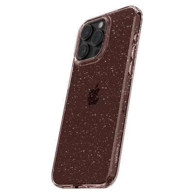 9. Spigen Liquid Crystal Glitter iPhone 15 Pro Max Case - Pink/Clear