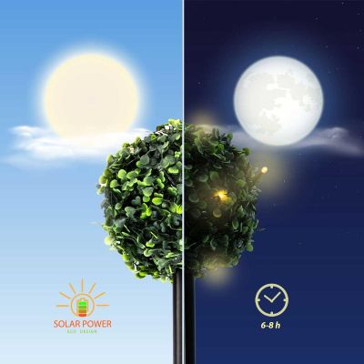 9. SET OF SOLAR LAMPS 3 BOXWOOD BALLS 27 LED