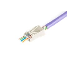 RJ45 (8P8C) pass-through plug, cat.6, shielded, AWG 26-24, pack of 100.
