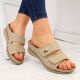 12. eVento W EVE224B beige wedge sandals with velcro 
