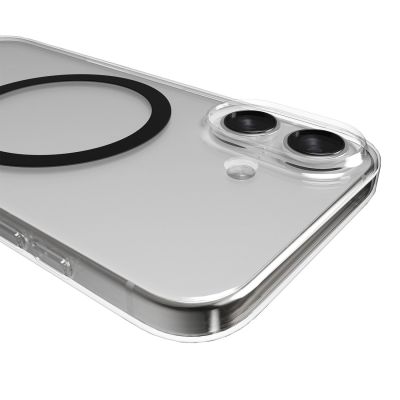 5. Puro Lite Mag TPU+PC Case Compatible with MagSafe for iPhone 17 - Transparent with Black Ring