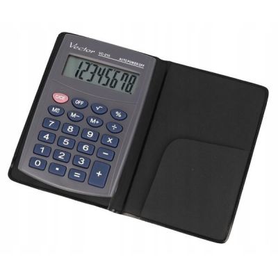 2. Vector KAV VC-210III Pocket Calculator, 8-digit, 64x98.5mm, gray