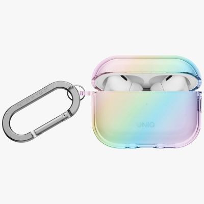 2. Uniq Iridescia Hang Case for AirPods Pro 3 - Transparent Multicolor