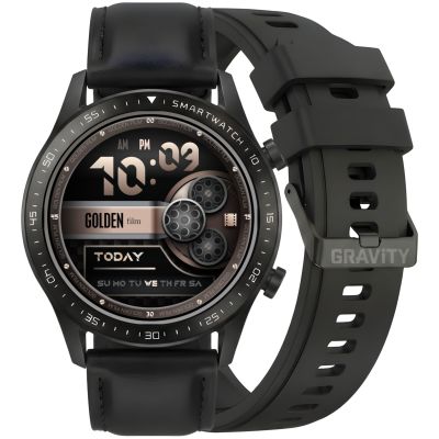 14. Smartwatch Gravity Black 2 Straps GT10-3