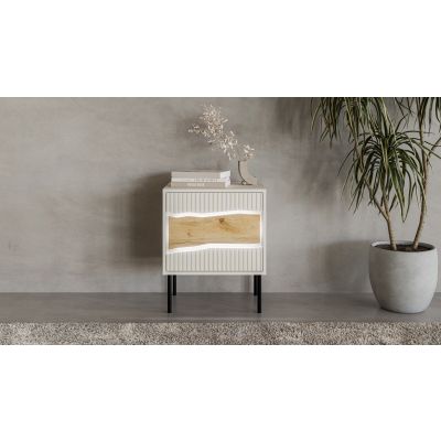 5. INSERTO bedside table 2 pcs 50x40x61.5 cashmere + LED