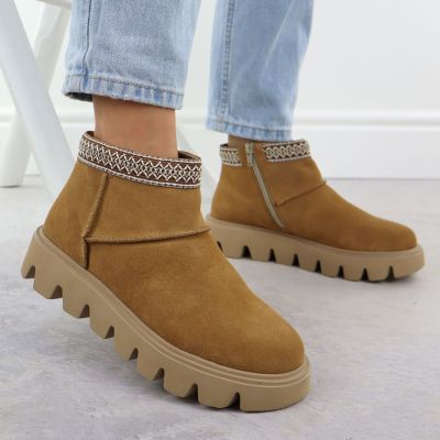 4. Women's leather ankle boots with zipper Rieker W2074-24