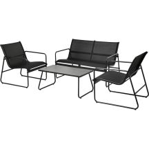 4-PIECE BLACK GARDEN FURNITURE SET