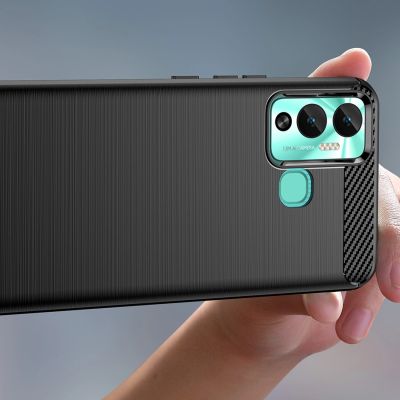 5. Carbon Case case for Infinix Hot 12 Play NFC / Hot 12 Play flexible silicone carbon cover black