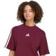 4. Women's adidas Essentials 3-Stripes Boyfriend T-Shirt in Burgundy KF6287