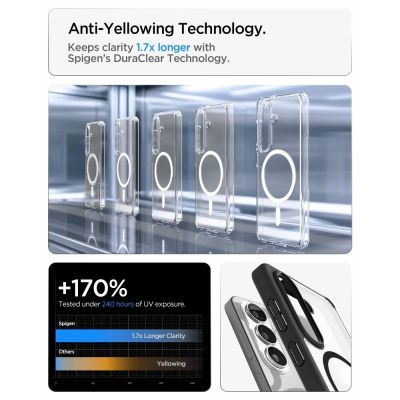 8. Spigen Ultra Hybrid Mag MagSafe Case for Samsung Galaxy S26 - Clear Black