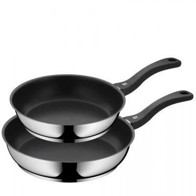 2. WMF pot set, stainless steel and plastic, diameter 24 cm - 28 cm, 2 pieces