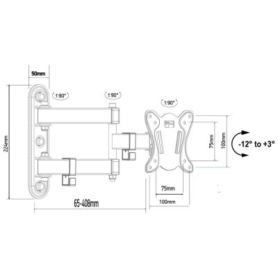 3. MACLEAN MOUNT FOR TV OR MONITOR MAX. VESA 100X100, 13-32", 30KG, BLACK MC-417