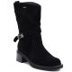 Women's leather ankle boots high on a block, black Big Star UU274608