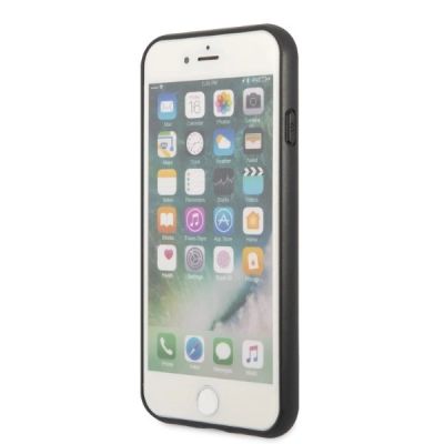 5. Guess GUHCI8PSATPK iPhone 7/8 SE 2020 / SE 2022 hardcase black/black hardcase Saffiano Triangle Logo Cardslot