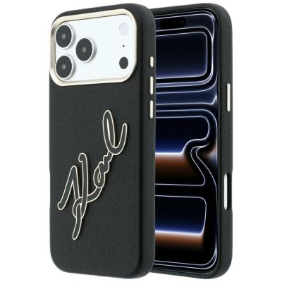 Karl Lagerfeld Smooth Big Resin Signature Logo Case for iPhone 18 Pro Max / 17 Pro Max - Black