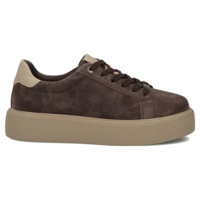 3. Women's leather platform sneakers, brown, Filippo DP6119