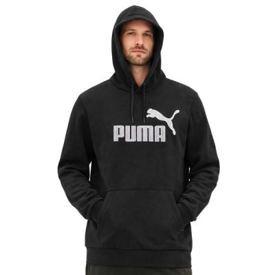 Puma men's black fashionable cotton kangaroo sports hoodie