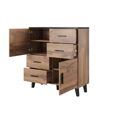 2. Chest of drawers LOTTA 110 2D4S wotan + matt black