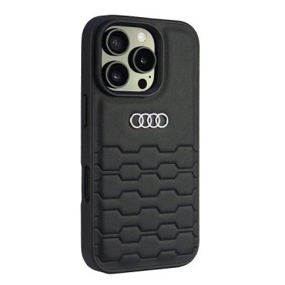2. Audi Synthetic Leather iPhone 16 Pro 6.3" black/black hardcase AU-TPUPCIP16P-GT/D2-BK