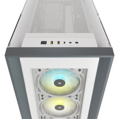 6. Corsair iCUE 5000X RGB Mid-Tower ATX Tempered Glass White case (CC-9011213-WW)