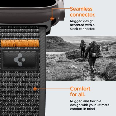 10. Spigen Athlex Air 2 Strap for Apple Watch (44 / 45 / 46 / 49 mm) - Black and Orange