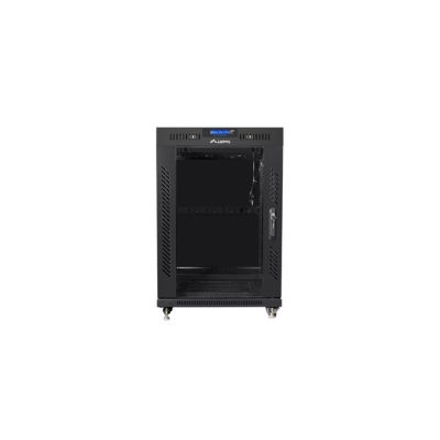 3. LANBERG FLOOR RACK CABINET 19" 15U 600X800 GLASS DOOR LCD BLACK FF01-6815-12BL (FLAT PACK)